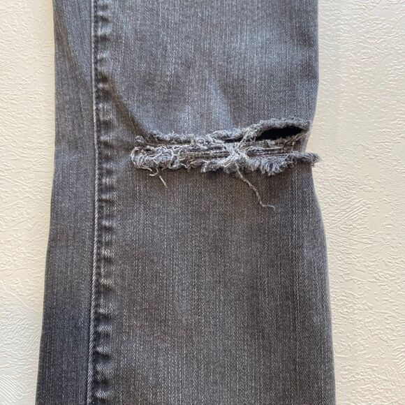 Madewell Black Skinny Jeans Distressed Raw Hem Stretch Denim - Picture 9 of 11